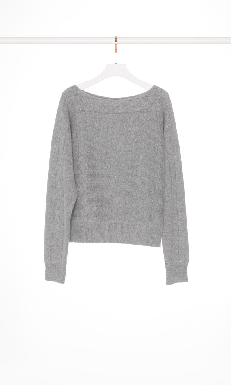 Cable Knit Boat Neck Sweater