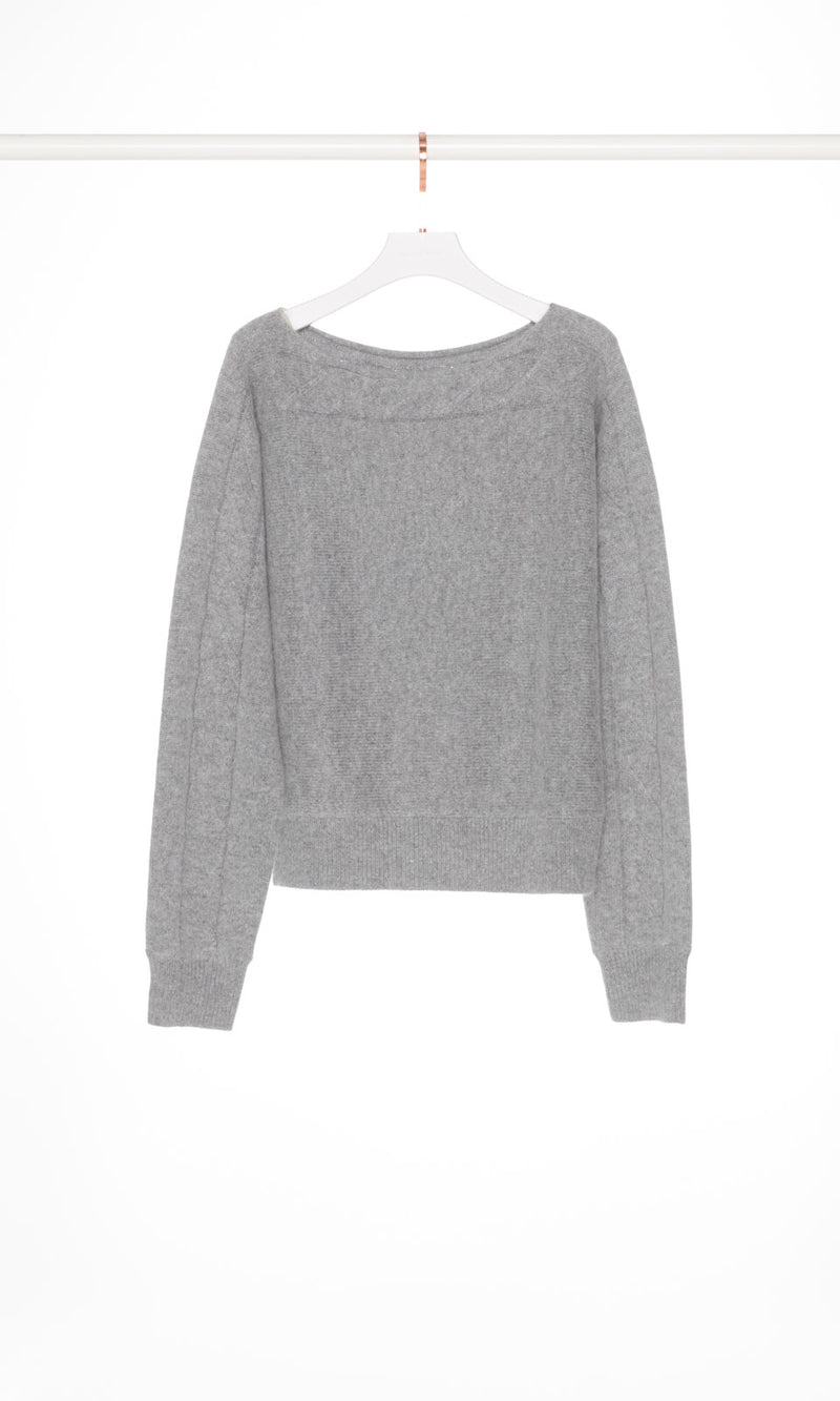 Cable Knit Boat Neck Sweater