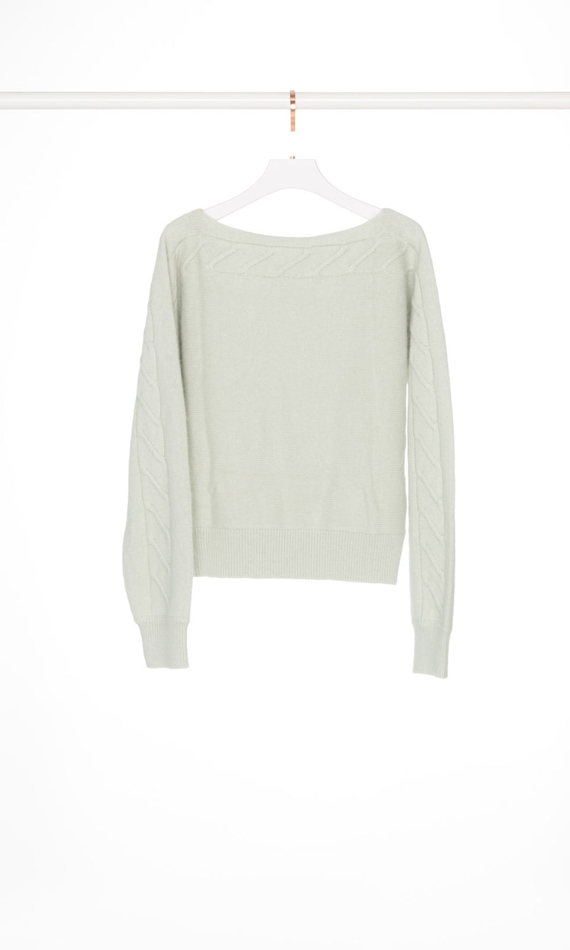 Cable Knit Boat Neck Sweater