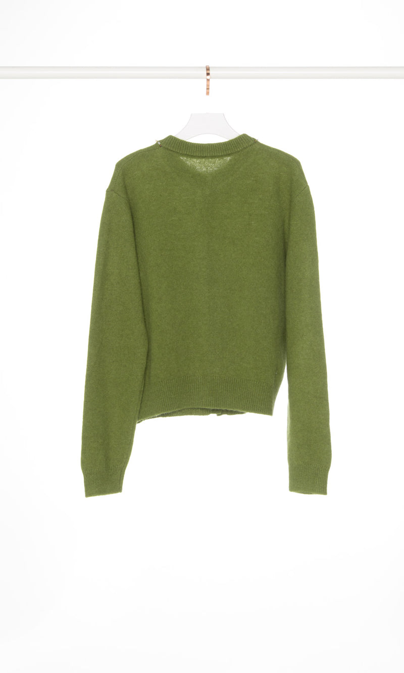 Beads Neckline Button Up Cardigan