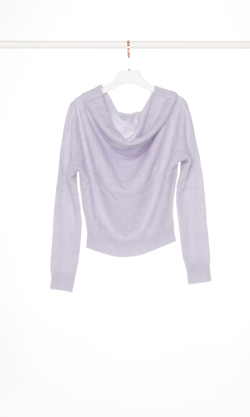 Fold Over Off Shoulder Wool Sweater