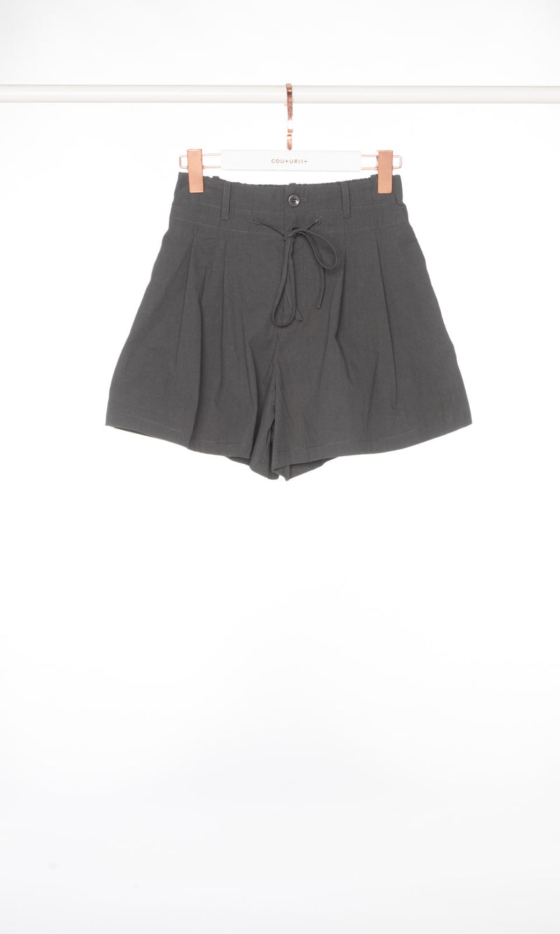 High-waisted Front Pleated Flare Shorts | Couturist