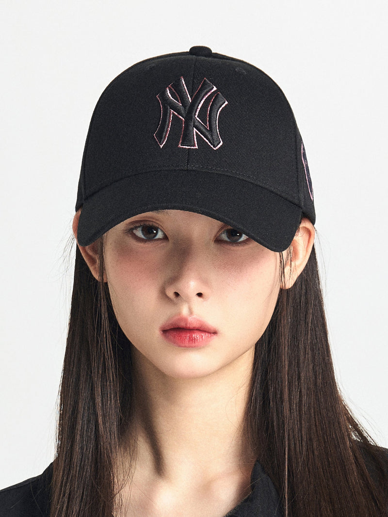 Diamond Structure Ball Cap NY Yankees Black Pink