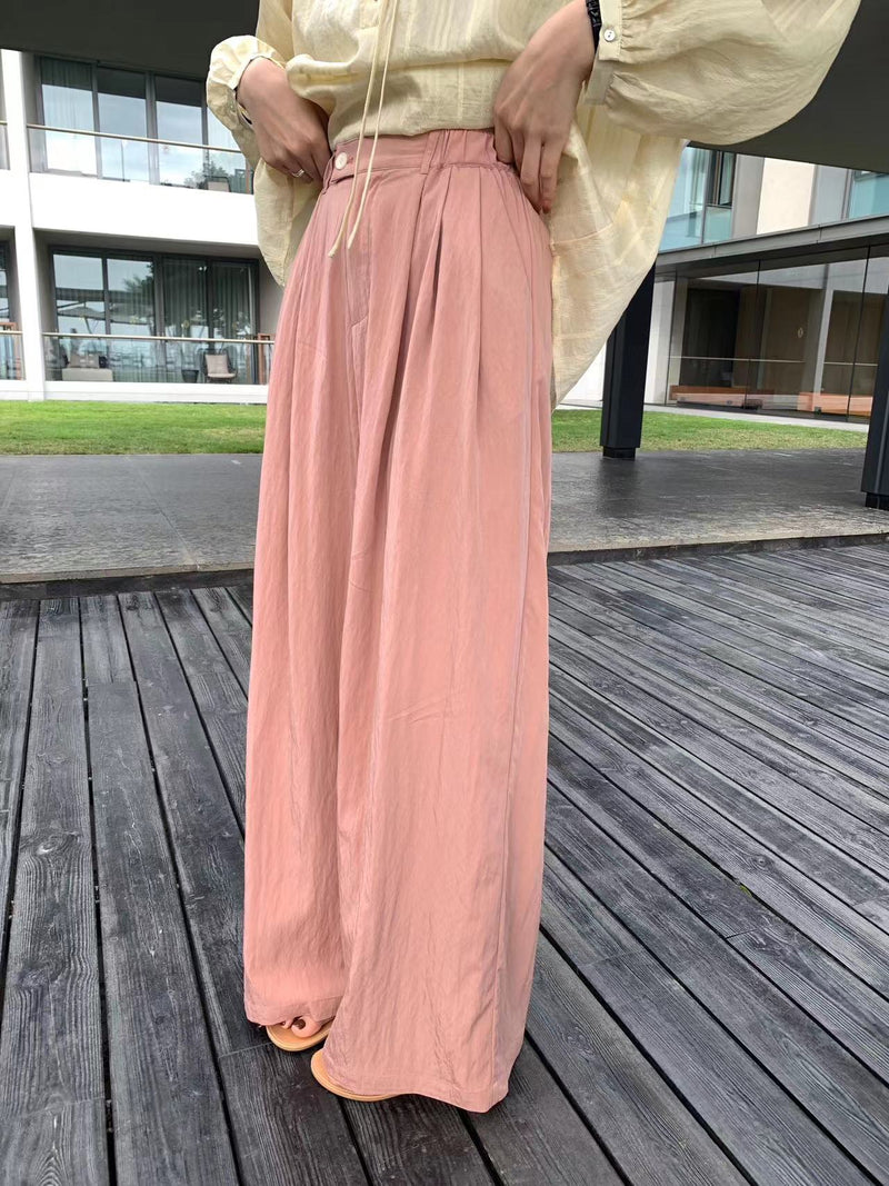 Soft Pleated Wide Leg Trousers