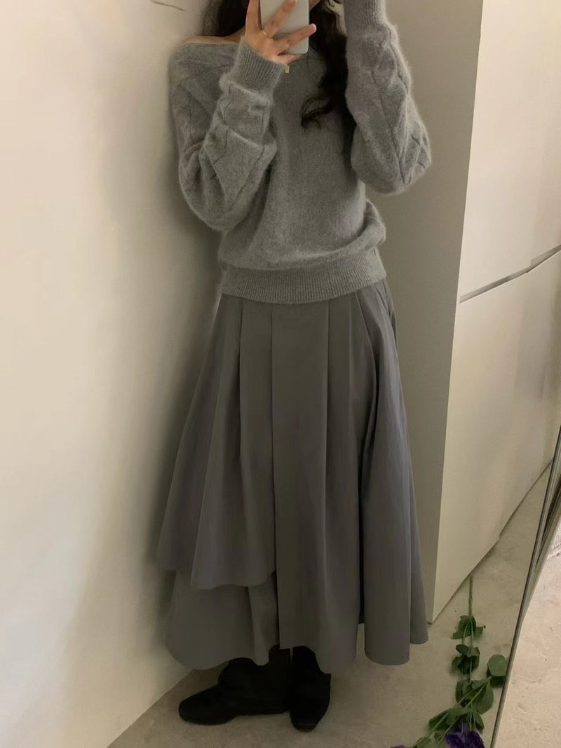 Cable Knit Boat Neck Sweater