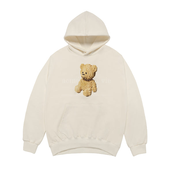 Block Bear Hoodie Cream