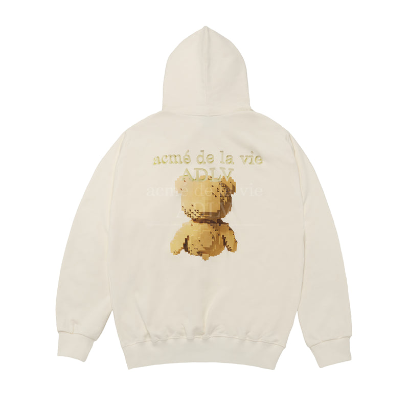 Block Bear Hoodie Cream