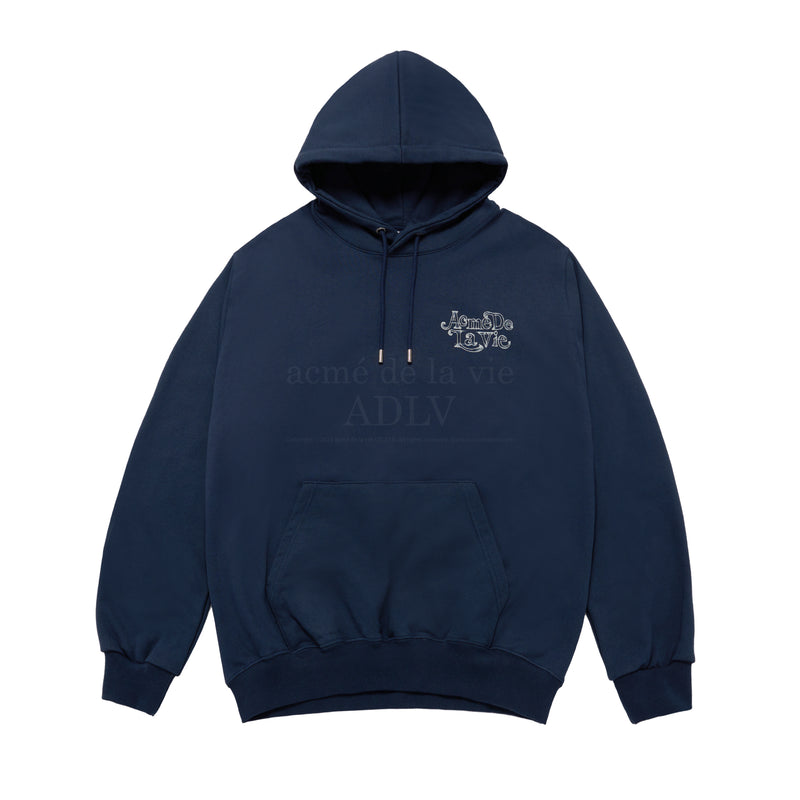 Blur Sketch Bear Hoodie Navy