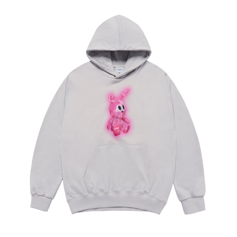 Retro Rabbit Hoodie Grey