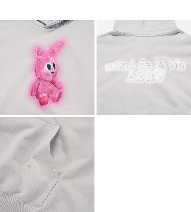 Retro Rabbit Hoodie Grey