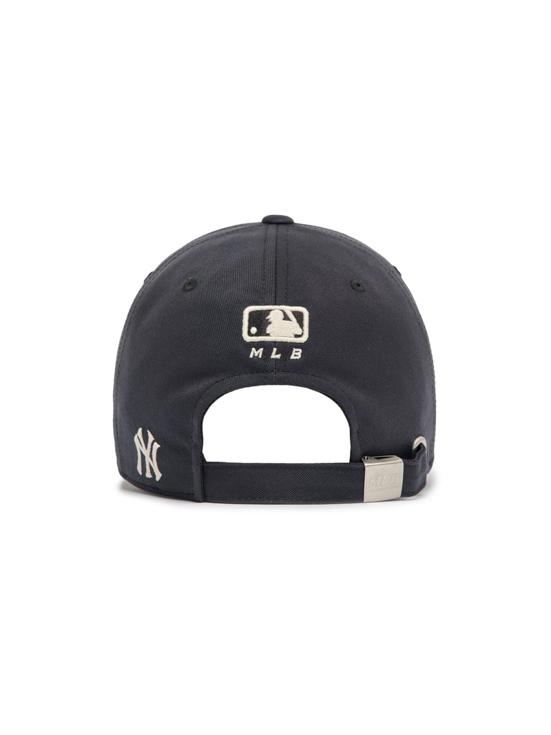 Varsity Lettering Unstructured Ball Cap NY Yankees Charcoal