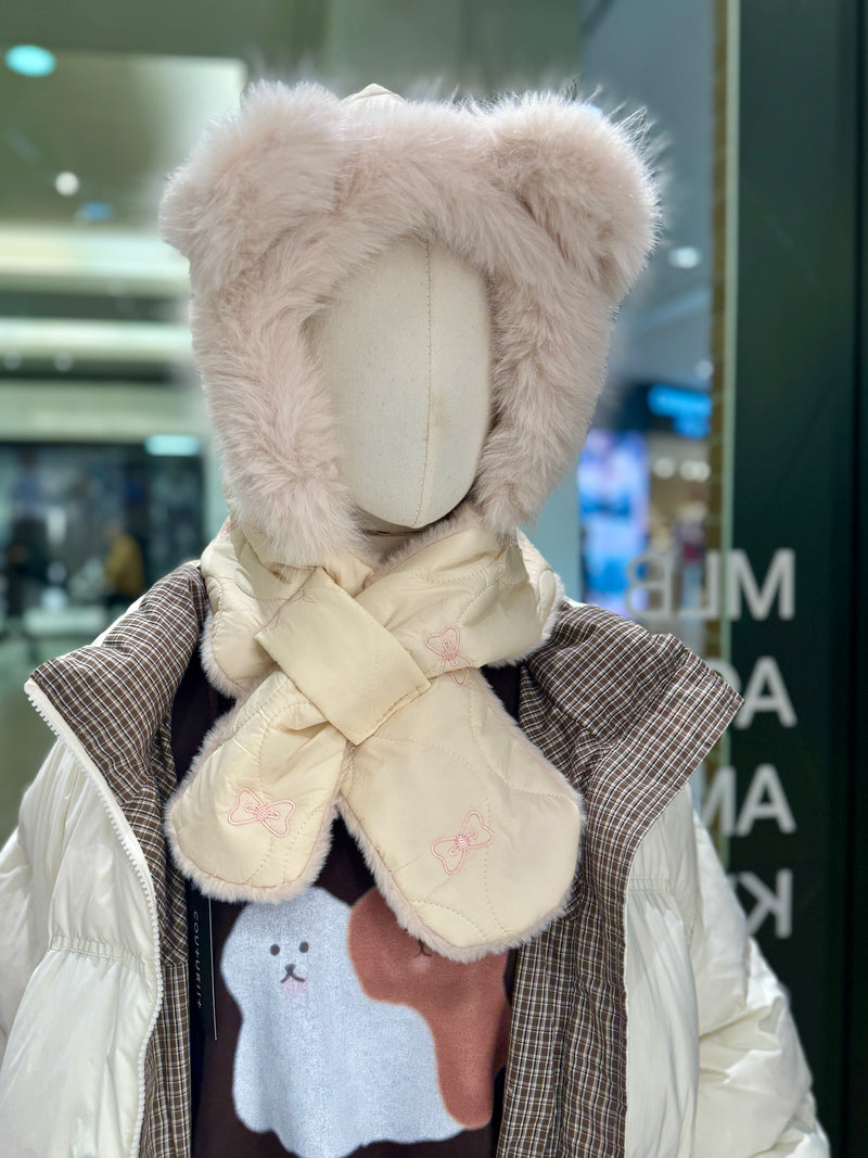 Faux Fur Trim with Ears Hat