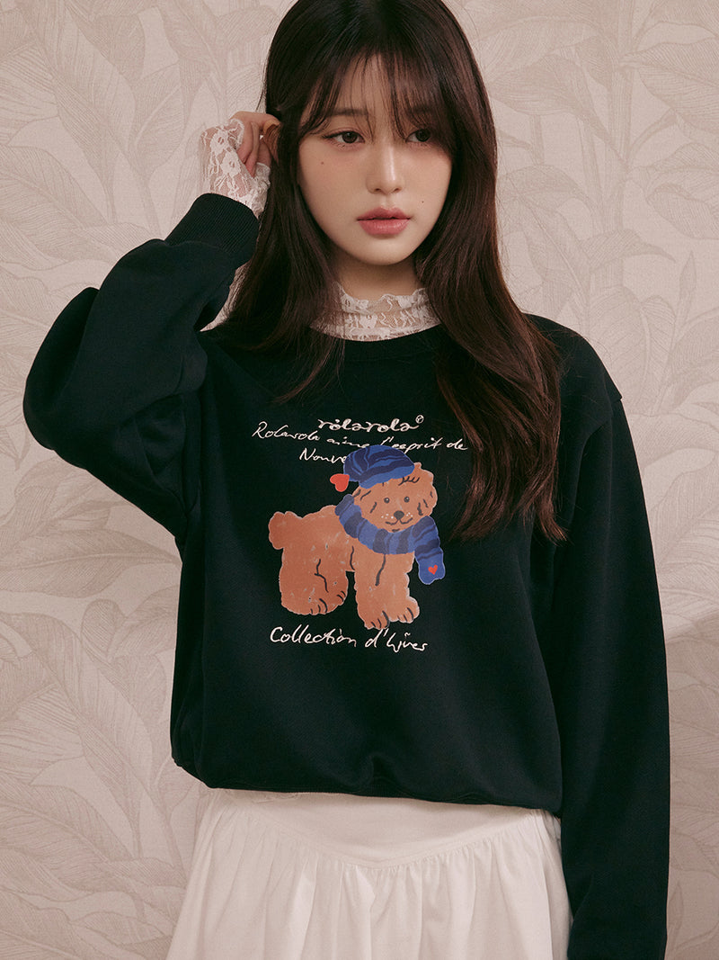 Rola Beanie Puppy Sweatshirt Black