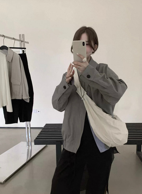 Reversible Zip Up with Collar Jacket