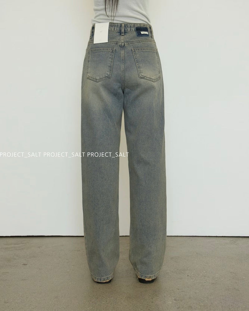 Small Distress Tapered Leg Jeans