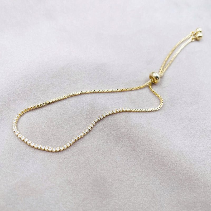 Gold Mini Rhinestones Tennis Bracelet