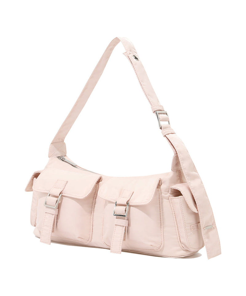 Clover Heart Two Pockets Shoulder Bag Pink