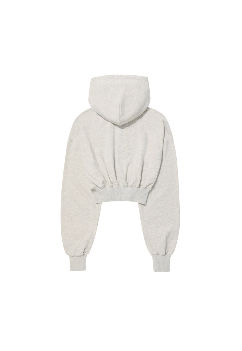 Signature Crop Hood Zip-up Oatmeal