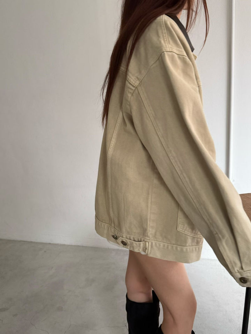Brown Collar Oversized Utility Jacket