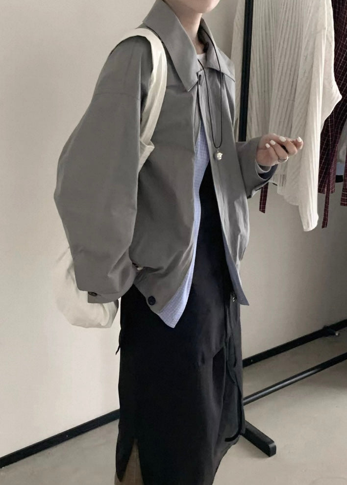 Reversible Zip Up with Collar Jacket