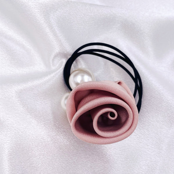 Rose with Pearls Hair Tie