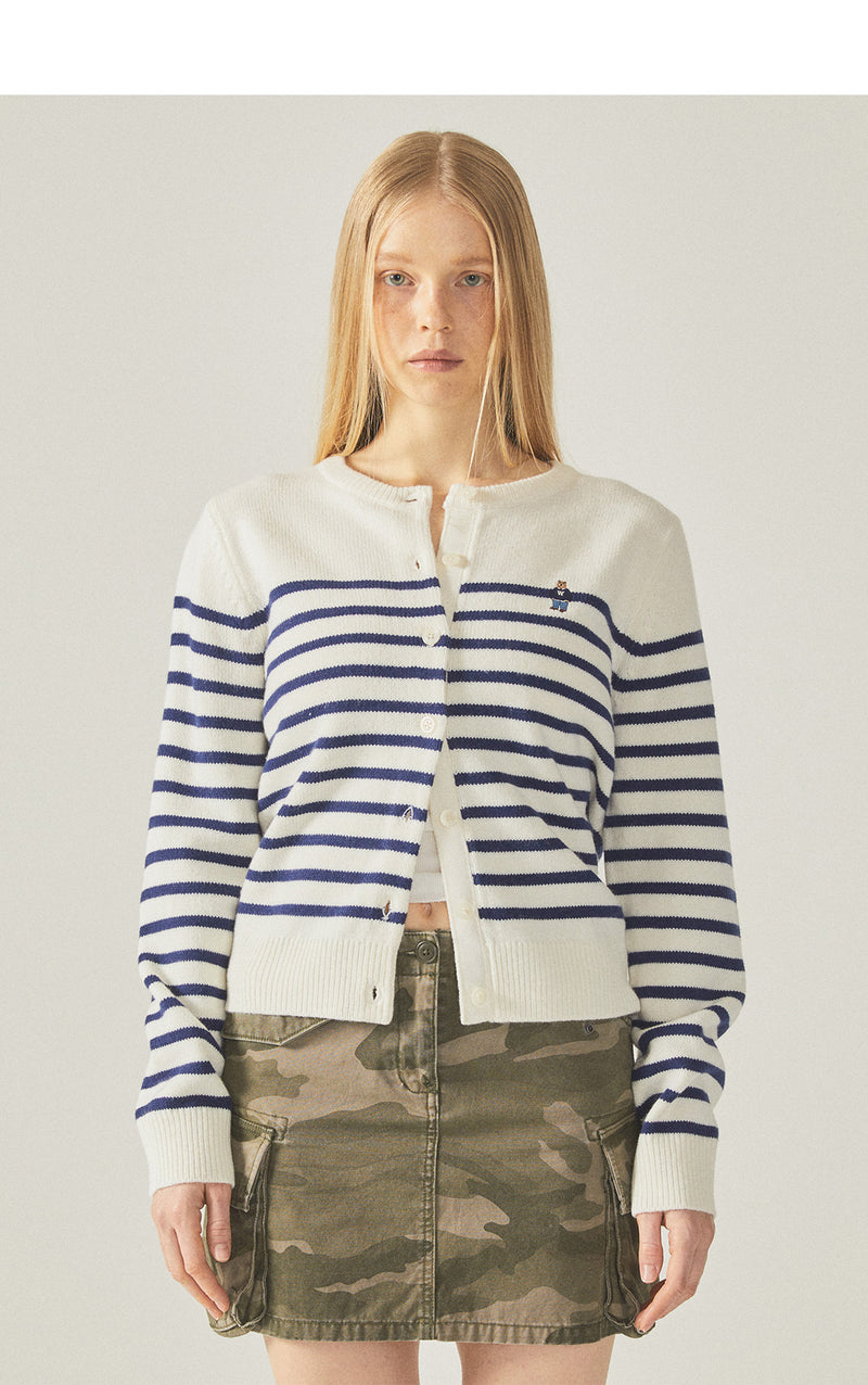 Steve R-neck Cardigan Cream