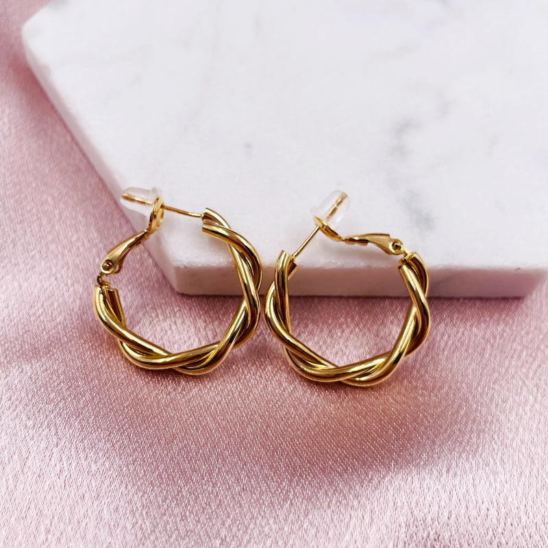 Twisted Metal Hoop Earrings