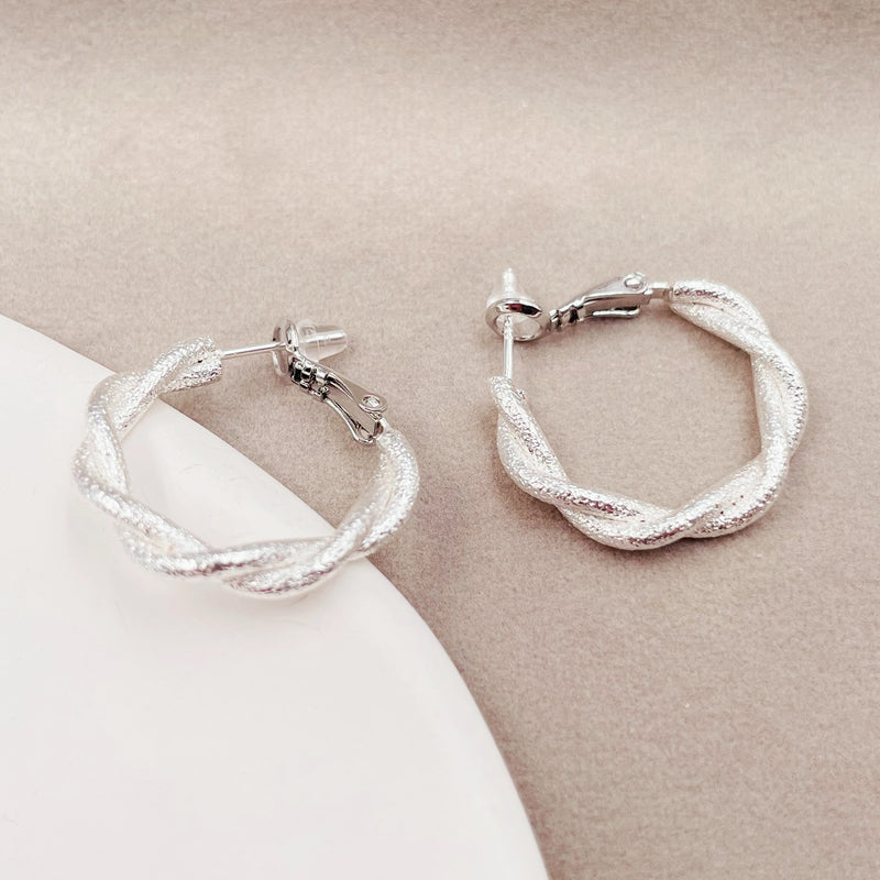 Twisted Metal Hoop Earrings