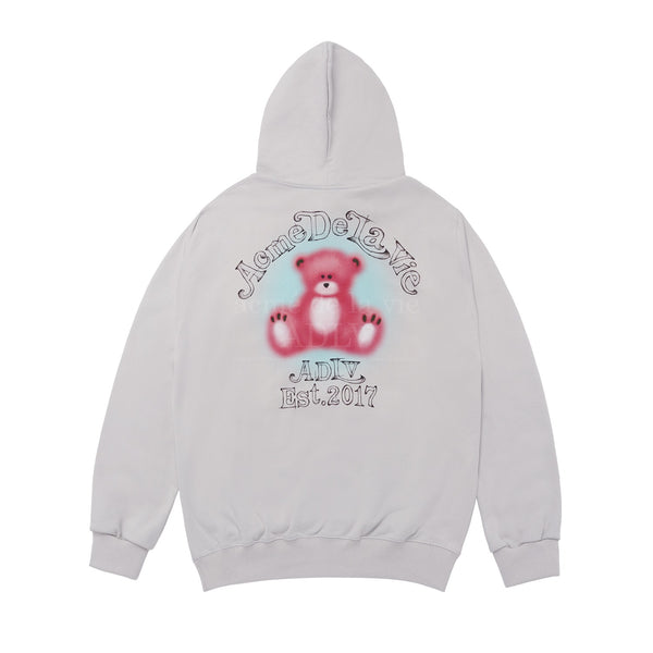 Blur Sketch Bear Hoodie Grey