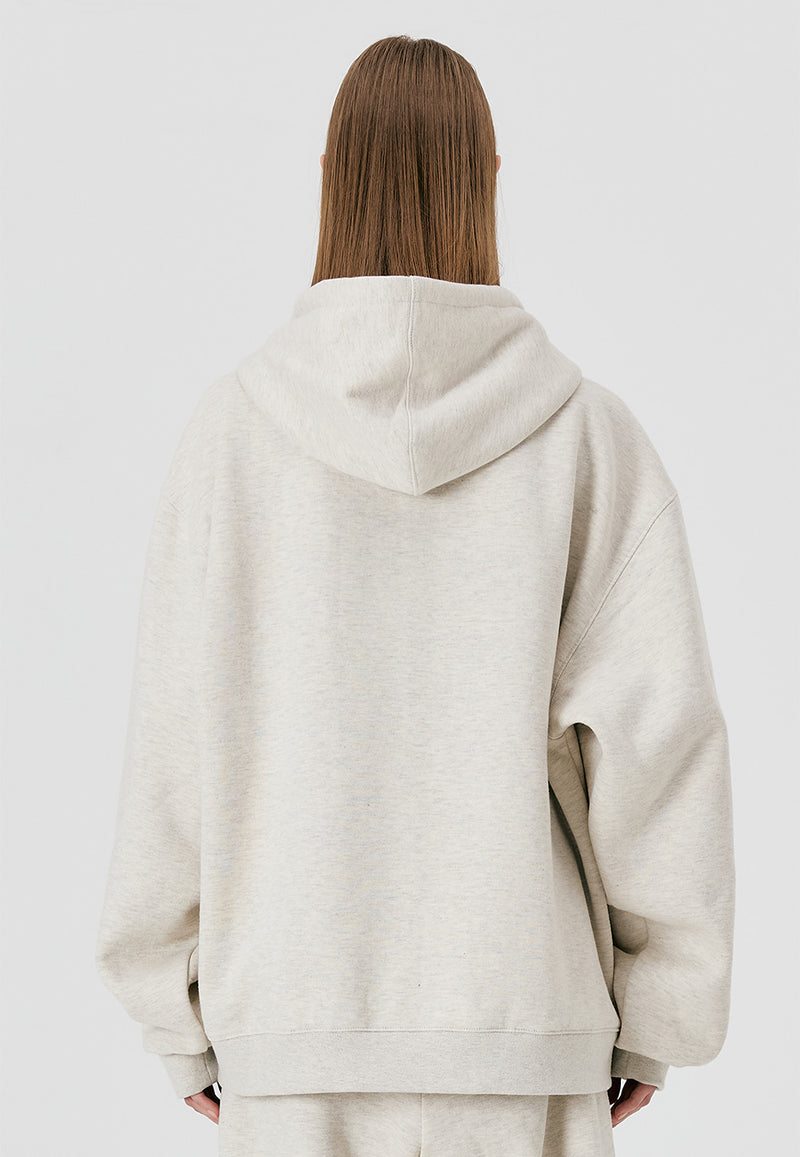 Signature Hood Zip-up Oatmeal