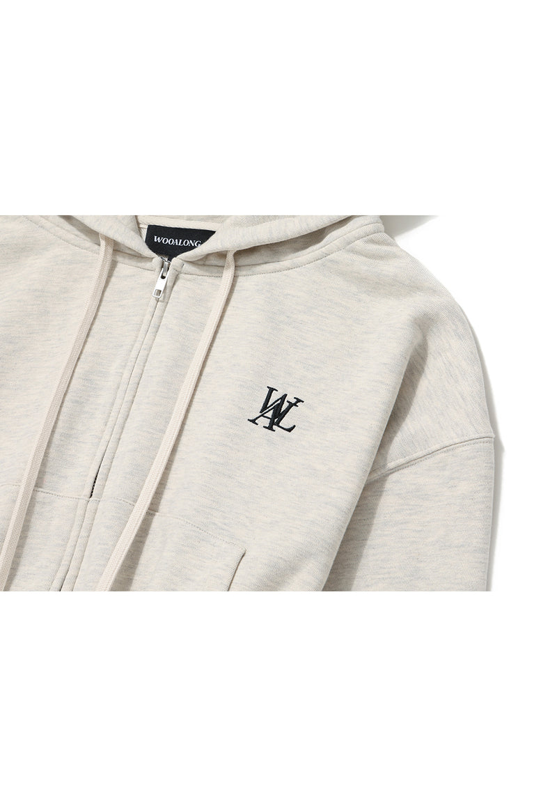 Signature Crop Hood Zip-up Oatmeal