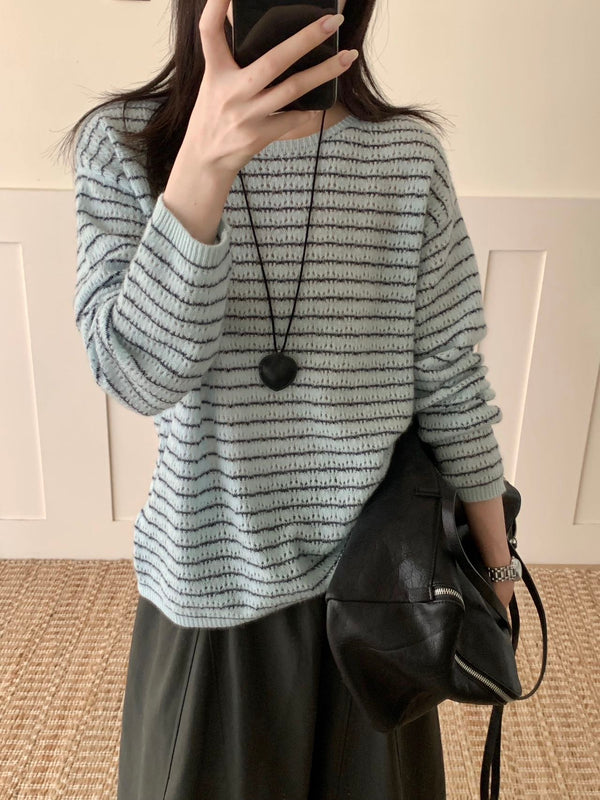 Oversized Stripe Knit Sweater