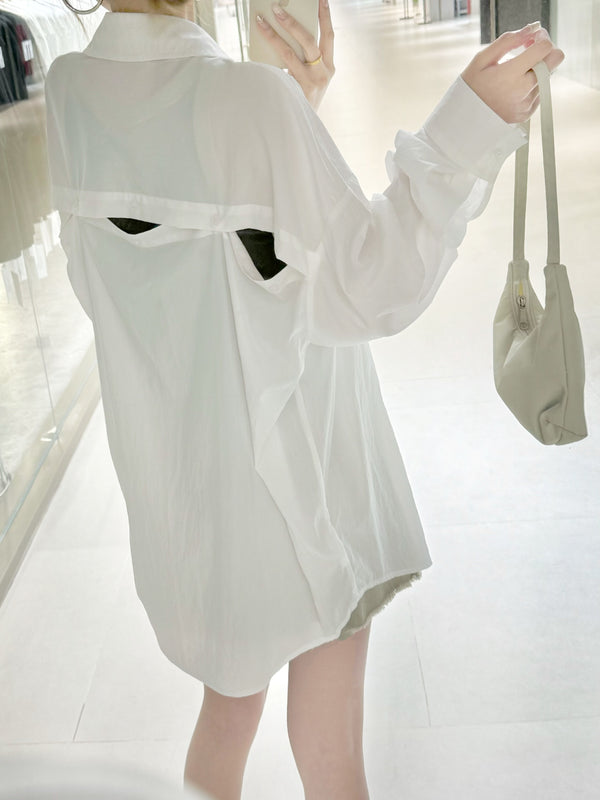 Oversized Shirt with Back Buttons