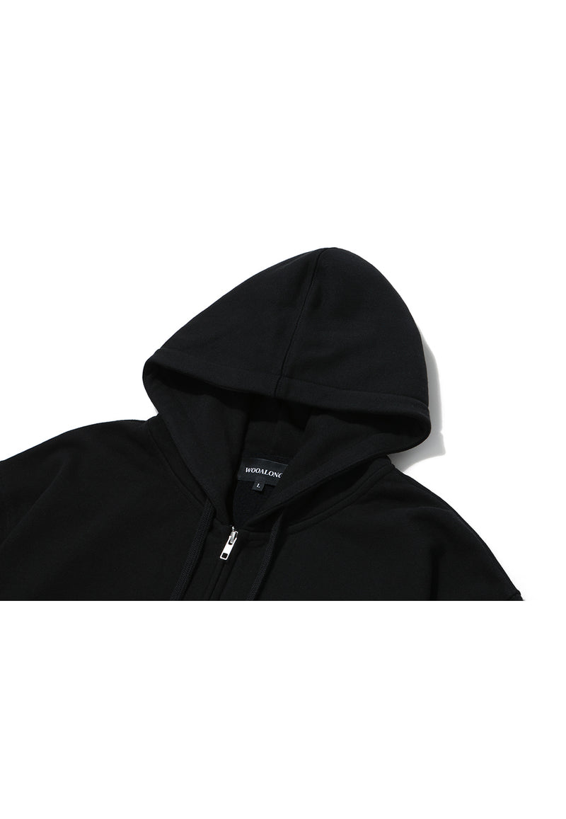 Signature Hood Zip-up Black