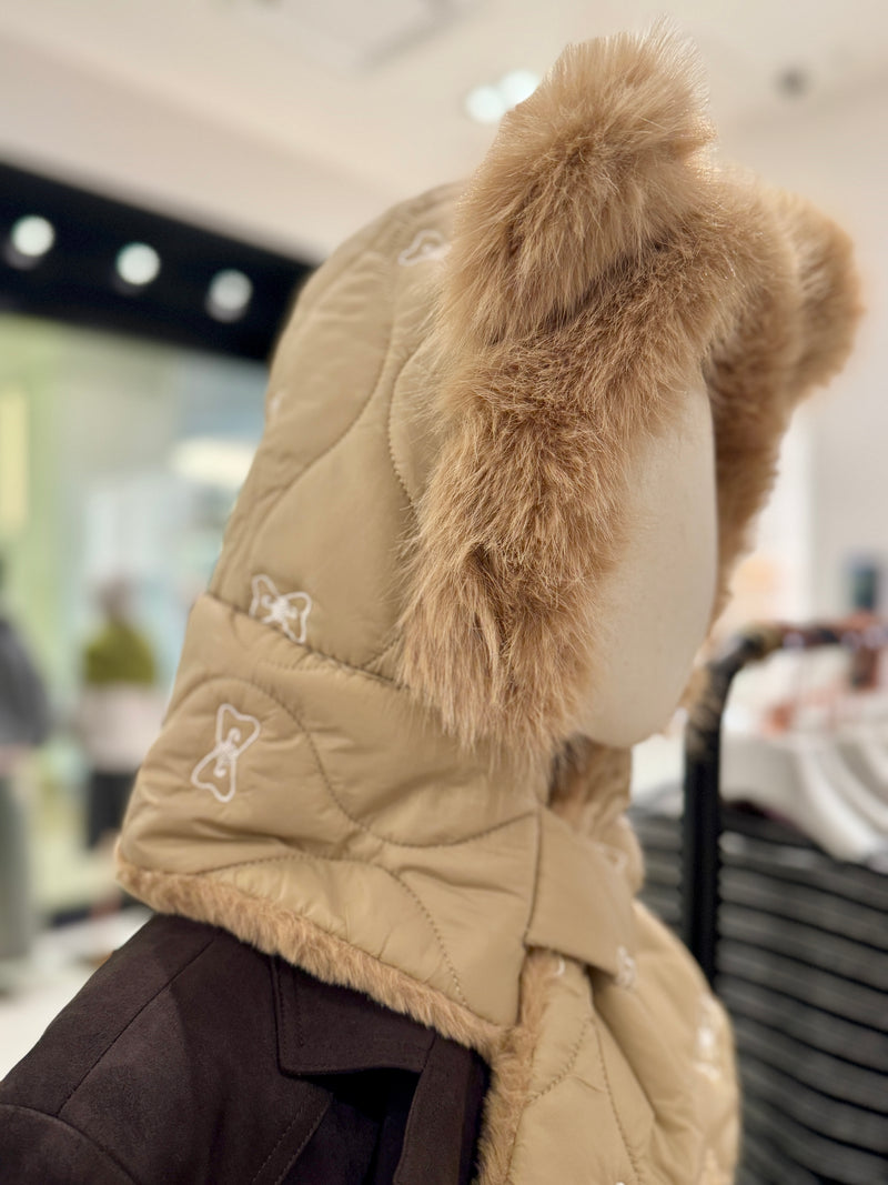 Faux Fur Trim with Ears Hat