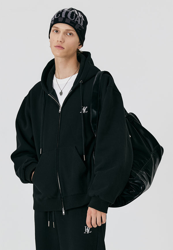 Signature Hood Zip-up Black