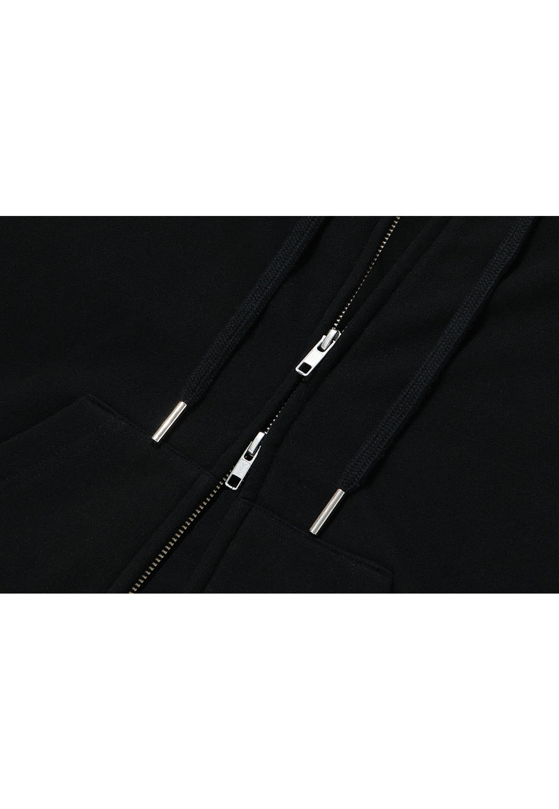 Signature Hood Zip-up Black