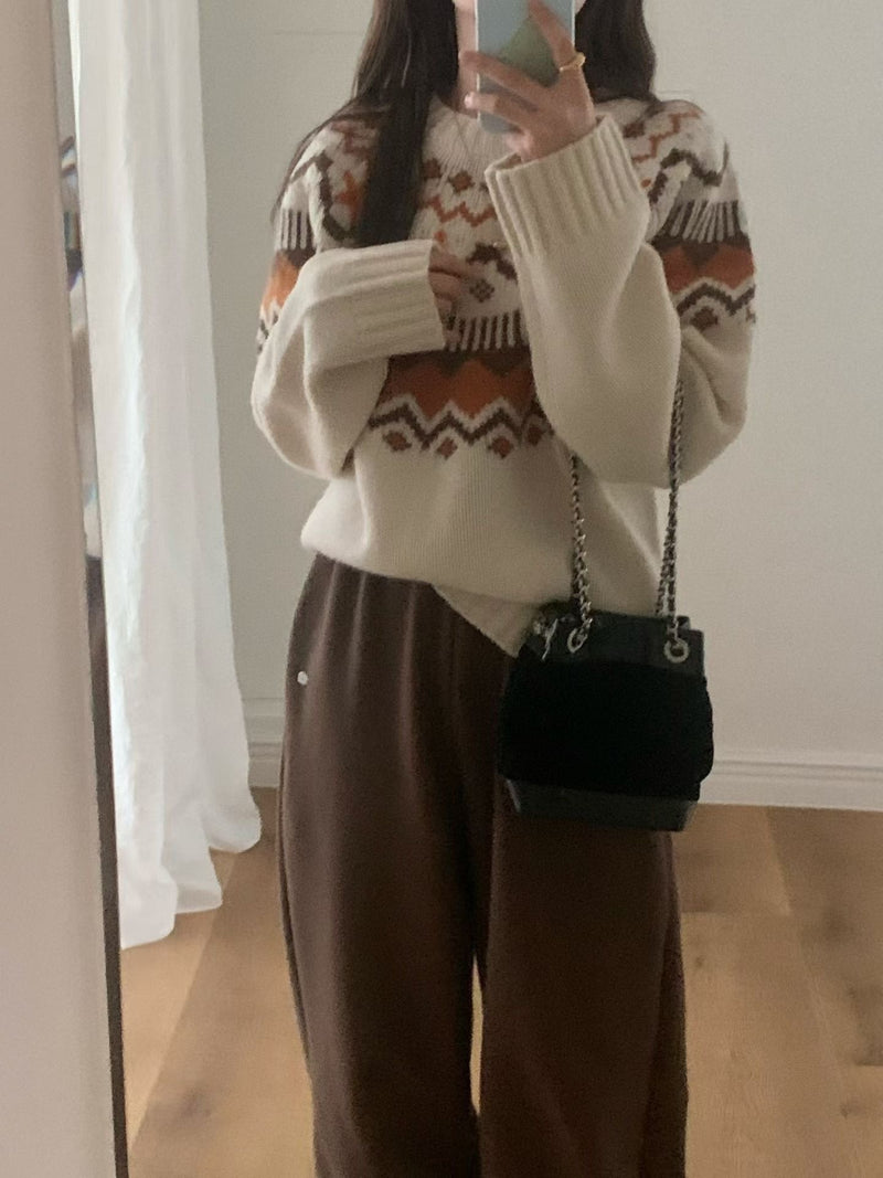 Contrasting Suede Leather Bucket Bag