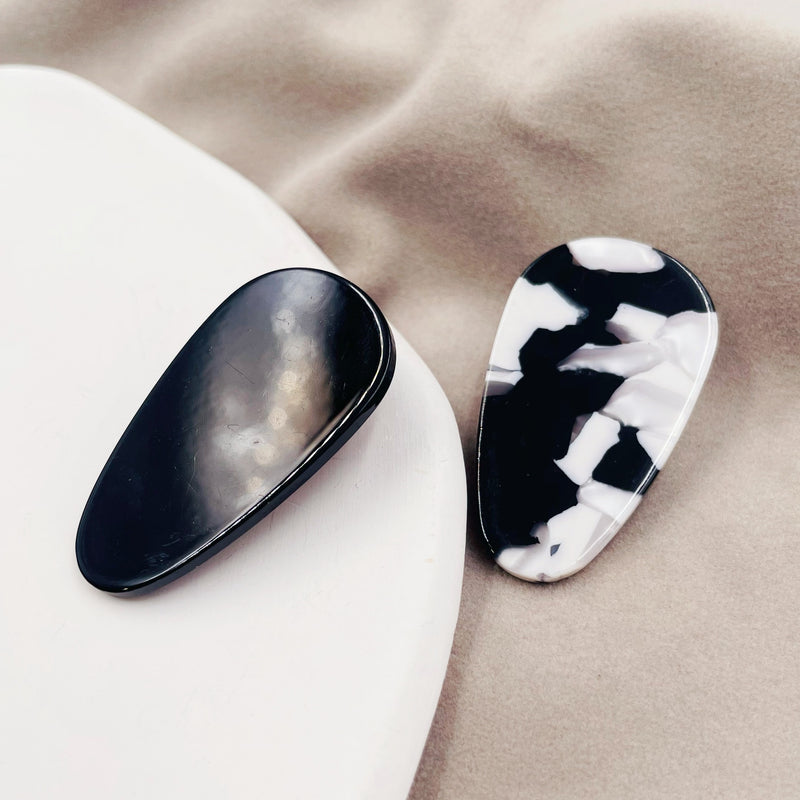 Egg Shape Acrylic Hair Clip Set