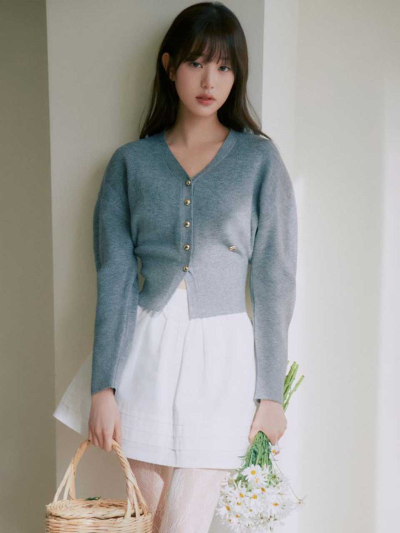 Volume Sleeve Cardigan Grey