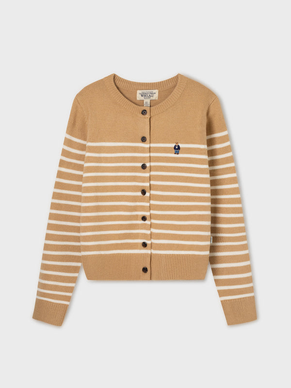 Steve R-neck Cardigan Beige
