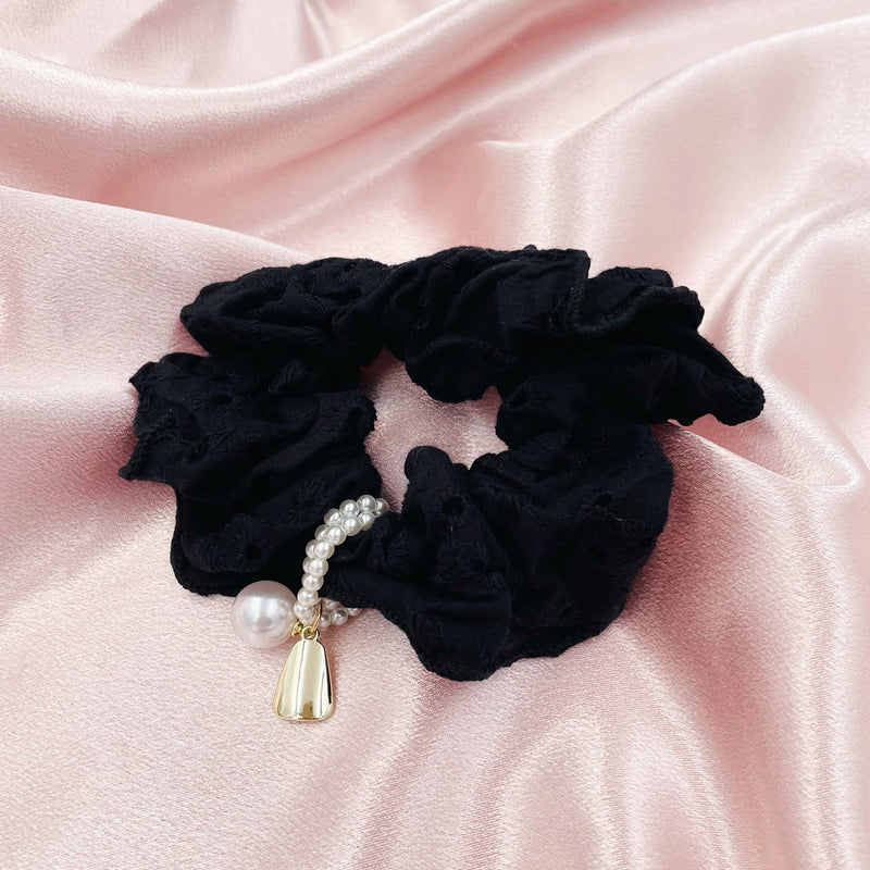 Cotton Lace with Pearl Scrunchie