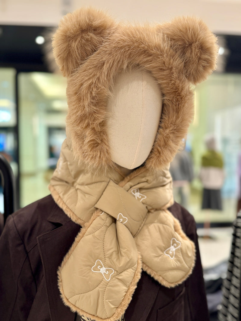 Faux Fur Trim with Ears Hat