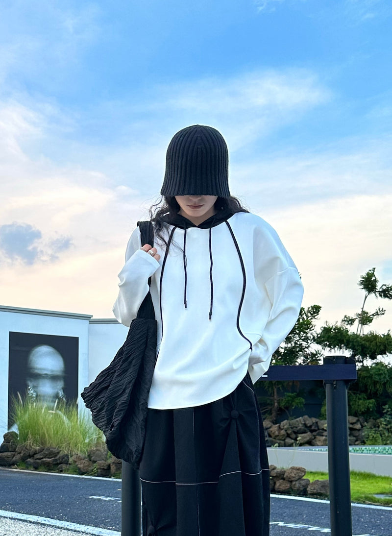 Oversized Hoodie with Contrasting Hood