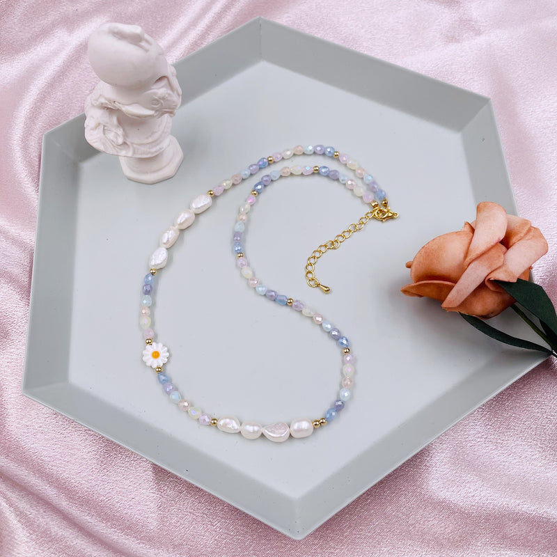 Half Pearls Half Beads Necklace