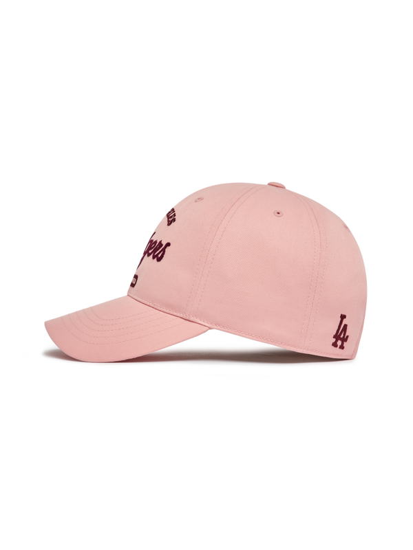 Varsity Lettering Unstructured Ball Cap LA Dodgers Pink