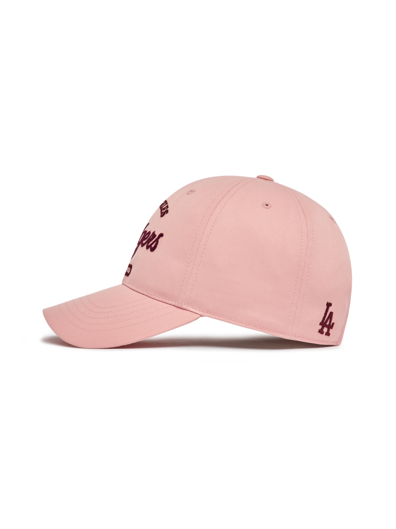 Varsity Lettering Unstructured Ball Cap LA Dodgers Pink