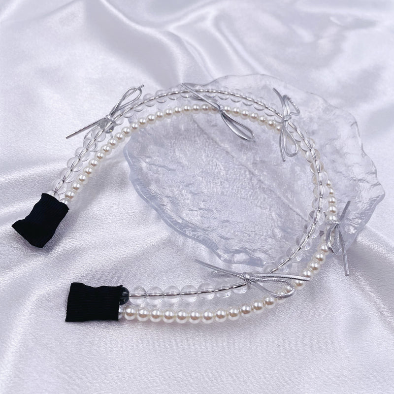 Pearls and Transparent Beads Headband