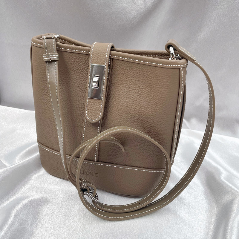 Lock Button Bucket Bag