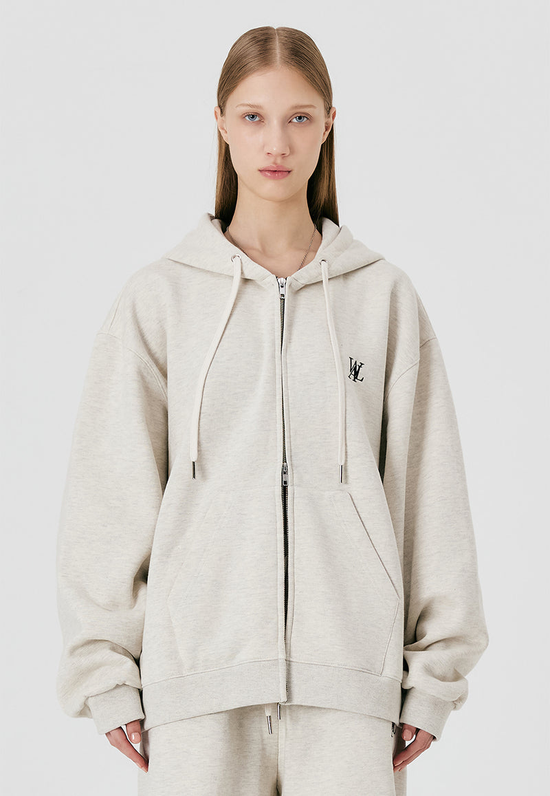 Signature Hood Zip-up Oatmeal